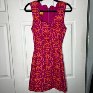 Ellen & Ollie Vibrant Pink and Orange Mini Dress